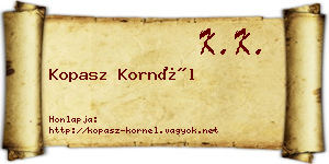 Kopasz Kornél névjegykártya