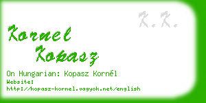 kornel kopasz business card
