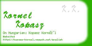 kornel kopasz business card